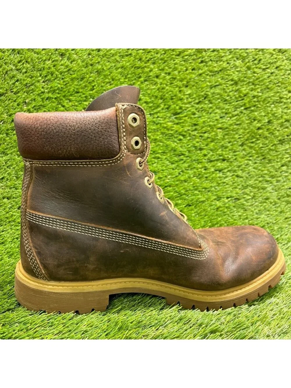 Timberland Premium 6-Inch Mens Size 9.5 Brown Outdoor Leather Waterproof Boots